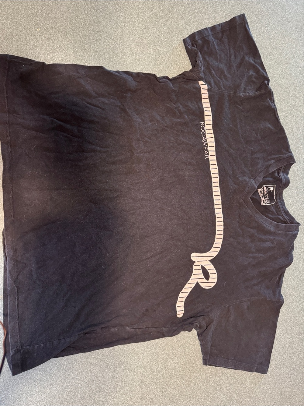 Rocawear Black Short-Sleeve Tee with White Script Accent